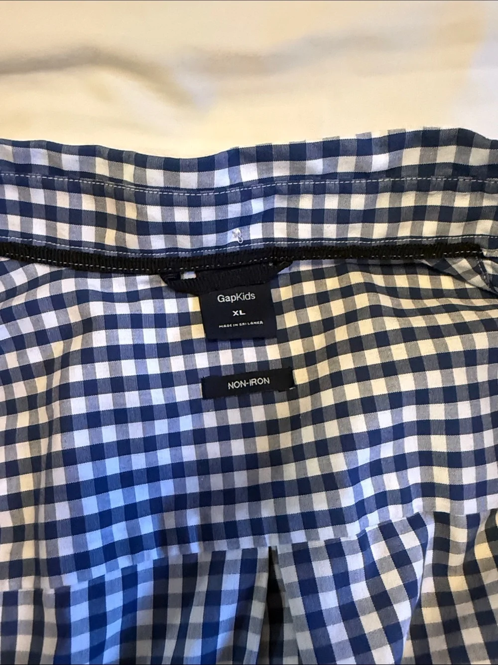 GAP Blue and White Gingham Button Shirt